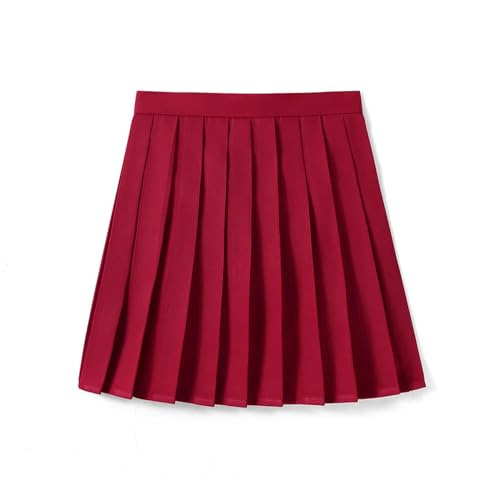 XYMJT Zwarte Rok Zomer Hoge Taille Rokken Womens Snoep Kleur School Mini Rokken Zwart Wit Korte Geplooide Rok Tennis Rokken, Wijn, 4XL