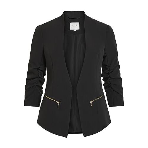 VILA Vijoy 3/4 Blazer Noos Blazer dames, Zwart, 44