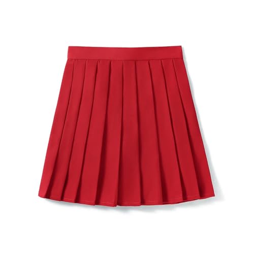 XYMJT Zwarte Rok Zomer Hoge Taille Rokken Womens Snoep Kleur School Mini Rokken Zwart Wit Korte Geplooide Rok Tennis Rokken, Rood, 5XL