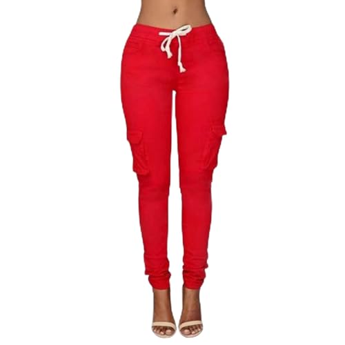 Gerrit Jeans Vrouwen Leggings Vrouw Taille Vrouwen Dunne Sectie, Rood, S