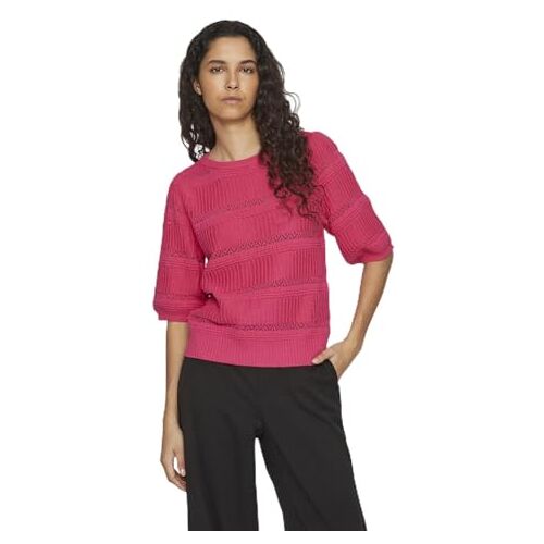 VILA Vidazy Boatneck 2/4 Knit Top/TES, cabaret, M