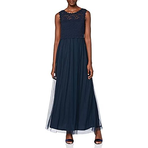 VILA Vilynnea Maxi-jurk Noos dames, Blauw (Totaal Eclipse Totaal Eclipse), 38