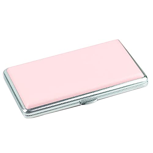 N\O Roze sigarettenbox, metaal, etui, roze, sigarettenetui, dames, elegant, sigarettenetui, slim, sigarettenetui voor dames, voor 20 sigaretten (roze)