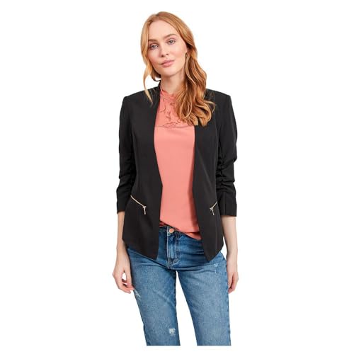 VILA Vijoy 3/4 Blazer Noos Blazer dames, Zwart, 40