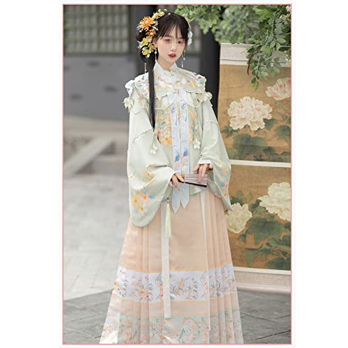 OZMDXKJ Chinese Hanfu-Jurk voor Dames, Losse Jurk Oude Traditionele Kleding Traditionele Flowy Hanfu, M=160-165cm,Green