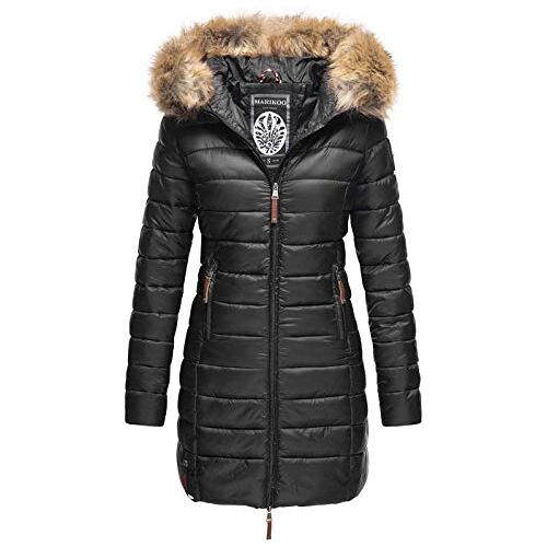 MARIKOO B647 Winterjas voor dames, gewatteerde winterjas, zwart, XXL