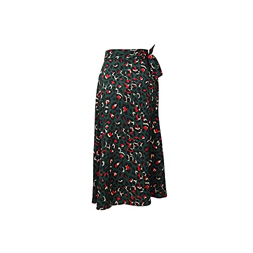 HJBFVXV Damesrokken Rokken, print lange rokken vrouw mode vrouwen hoge taille midi rok dames groene strand sexy wrap rok (Size : M)