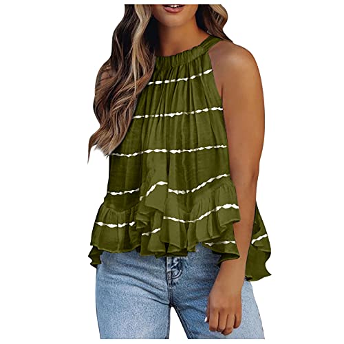 IQYU Vrouwen Vest Comfort Tanks Tops Zomer Losse Tanktop Casual Mouwloze Vrije Tijd Blouse Regular Tanktops Vrouwen Vest Party Damesvesten Hip Hop T-Shirt O-Hals Tops Dunne Zomertops, groen 1, L