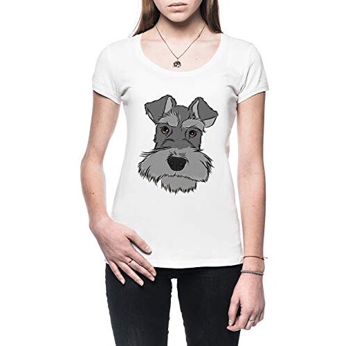 Rundi Aanbiddelijk Miniatuur Schnauzer Dames T-Shirt Wit Women's T-Shirt White