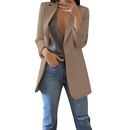 TDEOK Oversize blazer dames zwart dames blazer sportieve lange blazer blazer jas lange blazer getailleerde zomerblazer lange klederdrachtblazer sweatblazer katoen casual sweatblazer business,