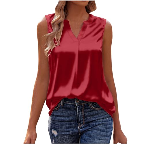 Generic Witte shirts voor vrouwen korte mouw tops casual korte mouw T-shirt zakelijke kantoor top vintage korte mouw T-shirt zomer korte mouw blouses plus size blouse, Rood, M