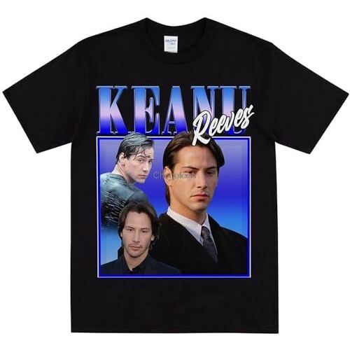 RiraKuNms Keanu Reeves Homage T Shirt Women's Tshirt Men's T Shirt Vintage Tshirt Tee 90s T Shirt Shirt T Shirt Black L