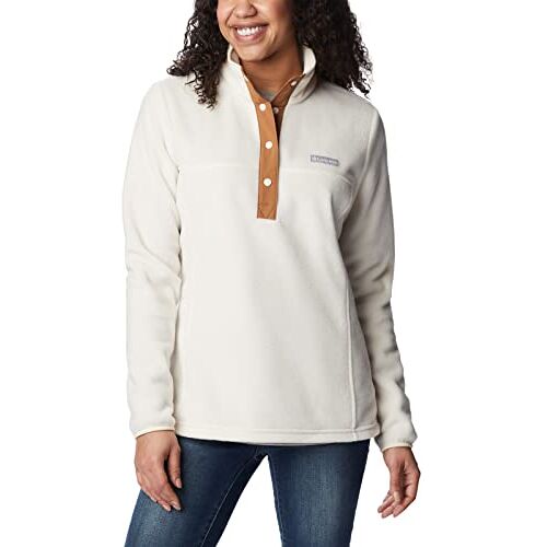 Columbia Benton Springs Halfdruk Pullover dames Fleecetrui, krijt, krijt, kameelbruin, S