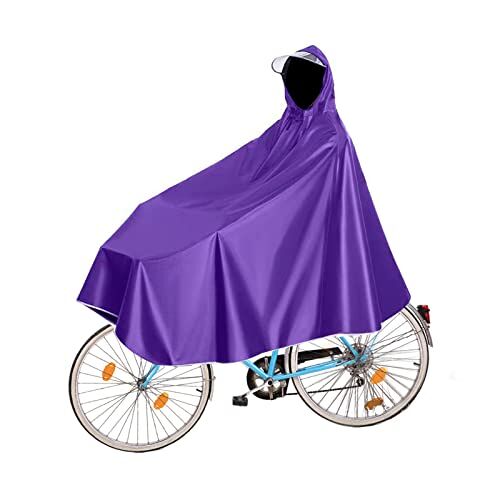 Fayemint Waterdichte Fietsponcho, Winddichte Fietsen Fiets Regenjas Poncho, Fiets Regenjas Jas Capes, met Kap, voor Mountainbikes, Fietsen, Elektrische Fietsen (Paars)