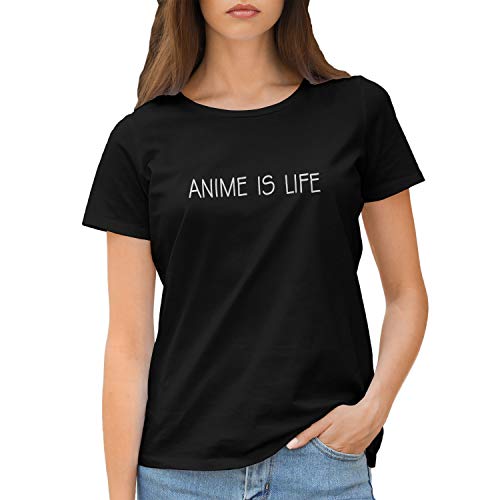 GR8Shop Anime Is Life Anime Hero Academia Hipster Grunge Anime Lover Dames Zwart T-Shirt Size L