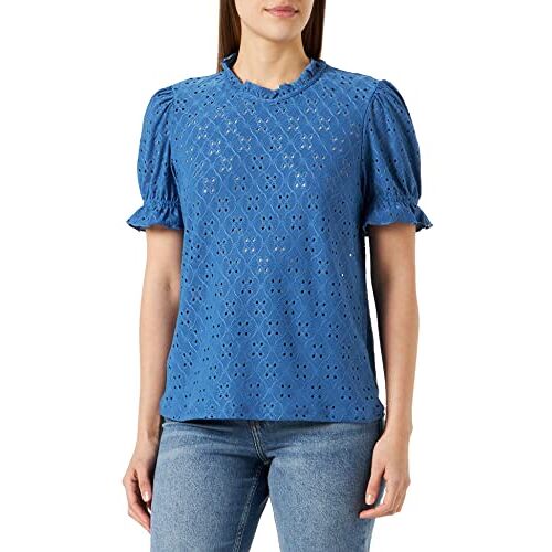 VILA Vikawa S/S Flounce Top/SU NOOS, Federal Blue, M