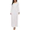 Generic Vrouwen Lange Mouw Effen Abaya Islamitische Burkha Kaftan Farasha Jilbab Jersey Abayas Maxi Dress