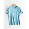 Generic T-shirts voor dames, O-hals, T-shirt met korte mouwen, zomersnoepkleuren Basic Cosy Top