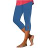DANC Capri Leggings For Women Tummy Control Knee Length High Waisted Cropped Pants 2024 Summer Cotton Casual Comfy Capris (XL,Lake blue)