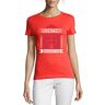 Atspauda Home Quarantaine House Lock 2020 Ziekte Pandemie Ronde hals Katoen Dames T-shirt Rood, Rood, S