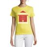 Atspauda Home Quarantaine House Lock 2020 Ziekte Pandemie Ronde hals Katoen Dames T-shirt Geel, Geel, L