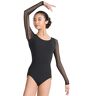 Capezio Ca1Ev 126 Meryle Leotard met riem, lange mouwen, meryllycra, zwart, maat L