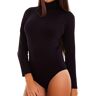 Toocool F3010 Body Coltrui voor dames, coltrui, coltrui, Zwart opgeruwd, S/M