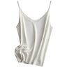 HJHIKJK Chaleco Ladies Silk Camisole Chic Camisole Spring Summer T-Shirt Camisole Black White (Color : White, Size : M)