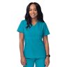 Sivvan Dames Schrobben Bespotten Wikkelen Top S8302 Teal Blauw 3X