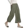 Ecupper Capris broek voor dames, zomer, oversized, katoen, casual broek, legergroen, 46/48 NL