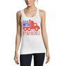 Atspauda Ride with Pride Funny Trucker Truck auto verkiezing slogan vrouwen katoenen tank top T-shirt wit, Wit, S