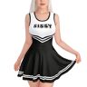 LittleForBig Overall dames zijdezachte mouwloze Cheer Sissy bodycon minijurk rok, zwart, L