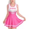 LittleForBig Overall dames zijdezachte mouwloze Cheer Sissy bodycon minijurk rok, roze-1, M