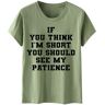 MaNMaNing 2024 Dames T-shirts "Wenn Sie Denken Denk Denk Denkt, Denk Dat Grappig Dames Korte Mouw T-Shirt Casual Grafische T-Shirts Humor Nieuwigheid Shirts Zomer Shirts Tops Tuniek Zomer Casual, Groen, S