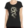 Iprints Chinese Dragon Taking Flight Old Styled Art Crew Neck Dames T-Shirt - Large