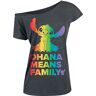 Lilo and Stitch Lilo & Stitch Ohana Rainbow T-shirt grijs S