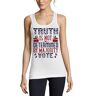 Atspauda Truth is not Determined by Meerderheid Stem Verkiezing Slogan Dames Katoenen Tank Top T-Shirt Wit, Wit, L