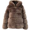 WSPDSD Winter dikke warme namaakbontjas dames plus size capuchon lange mouw namaakbont jas luxe winterbontjassen Dark camel,L