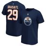 Fanatics Leon Draisaitl #29 Edmonton Oilers Iconic Player NHL T-Shirt Navy, blauw, L