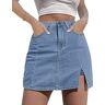 NEYOUQE Jeans rok dames zomer korte broek dames met zakken jeans shorts dames rok, D-hemelsblauw, L