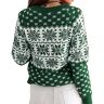ZAFUL Gebreide trui met lange mouwen en ronde hals voor dames met ontwerp met rendieren, sneeuwvlokken en hartjes., XL