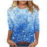 Generic Dames shirts en blouse uitverkoop uitverkoop, dames mode zomer casual print ronde hals losse korte mouw T-shirt top blouse trui elegante tuniek shirts tops, 02-koninklijk Blauw, XL