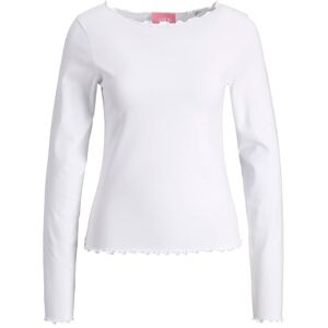 JACK & JONES Jxgigi STR Ls Babylock Tee JRS, wit (bright white), L JACK & JONES Jxgigi STR Ls Babylock Tee JRS, wit (bright white), L