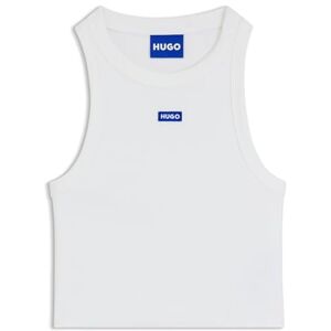 HUGO Dames Baby Tank_b Jersey, White100, M HUGO Dames Baby Tank_b Jersey, White100, M
