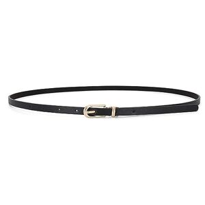 LECTNORE Magere Vrouwen Leren Riem voor Jurken Slanke Taille Riem met Metalen Gesp voor Jeans Jurk Broeken （black）