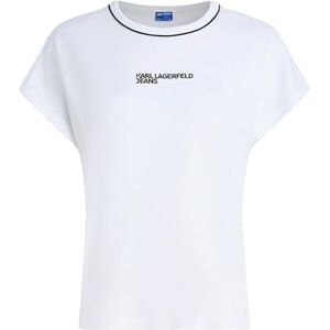 KARL LAGERFELD JEANS , Dames, Drapey Logo Tee, Regular Fit, Wit, S KARL LAGERFELD JEANS , Dames, Drapey Logo Tee, Regular Fit, Wit, S