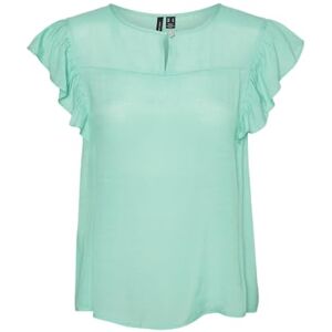 VERO MODA Vmkatja Sl Frill WVN Top voor dames, katydid, M VERO MODA Vmkatja Sl Frill WVN Top voor dames, katydid, M