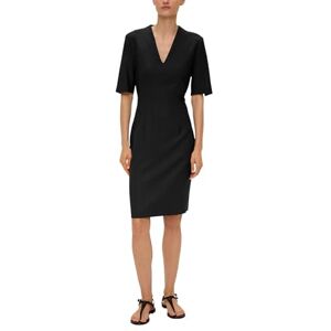s.Oliver BLACK LABEL Kokerjurk uit viscosemix zwart 46 s.Oliver BLACK LABEL Kokerjurk uit viscosemix zwart 46