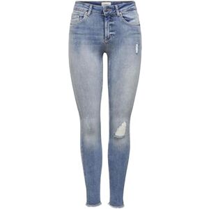 ONLY ALLEEN skinny stretch enkeljeans, ONLBLUSH cropped Röhre Fransen, Blau (lichtblauw), XS / 32L ONLY ALLEEN skinny stretch enkeljeans, ONLBLUSH cropped Röhre Fransen, Blau (lichtblauw), XS / 32L