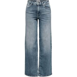 ONLY Dames Vrouwelijke Brede Pijpen Hoge Taille Brede Been Uitgesneden Jeans Onlmadison Hw Button Wide DNM Gen769Noos, Special Blue Grey Denim, XS / 30L ONLY Dames Vrouwelijke Brede Pijpen Hoge Taille Brede Been Uitgesneden Jeans Onlmadison Hw Button Wide DNM Gen769Noos, Special Blue Grey Denim, XS / 30L